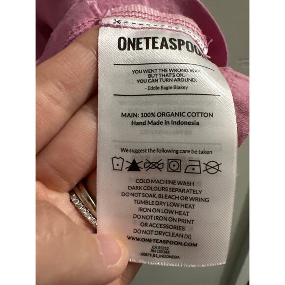 🔴One Teaspoon Pink SMILEY ORGANIC UNISEX TEE size‎ Small - Picture 4 of 7